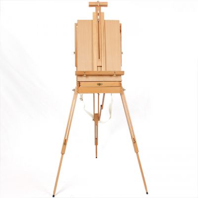 Standing tripod artist easel Natural beech wood easel Painting easel box