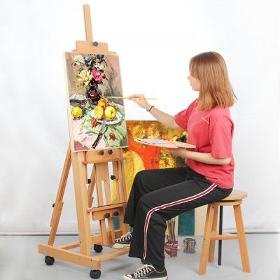 High quality H Frame Studio easel with convenient storage tray and adjustable working Angle