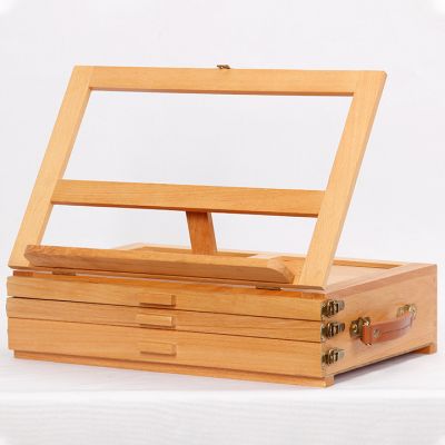 Desk portable wooden French box easel with drawer French easel