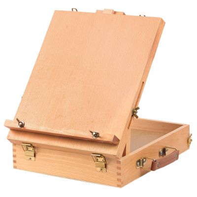 Single layer desktop easel box for storage and portable