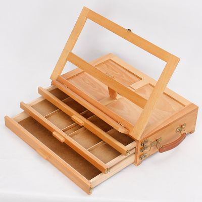 Supplier customized high quality three layer wooden drawer desktop easel