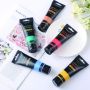 Professional 24 colors 35ml Plastic Tube Acrylic Paint with 6pcs Paintbrushes set For Artists Painting