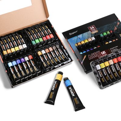 Professional 24-color 22ml aluminum tube acrylic paint set for artist painting