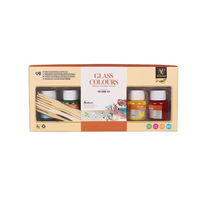 25ml 6Pcs Free Sample Students Glass Colours Paint Set