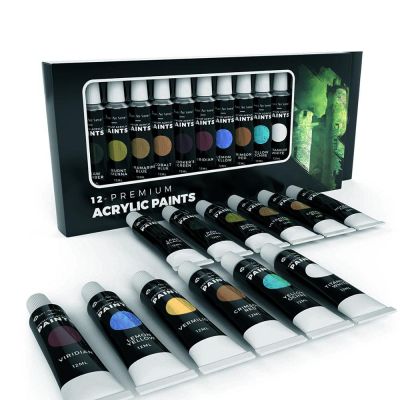 12 Colors Acrylic Paint set 12ml Aluminum Tubes with Customized Logos