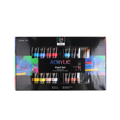 Professional 48 colors 35ml Plastic Tube Acrylic Paint with 6pcs Paintbrushes set For Artists Painting