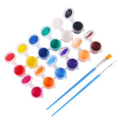 Amazon hot sale 12-color acrylic paint with 2 brushes DIY oil paint set