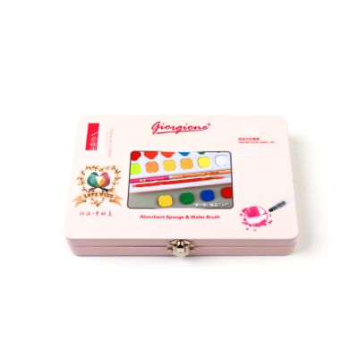 24 Colors Professional Watercolor Paint Set with Free Nylon Hair and Water Color Brush Pen