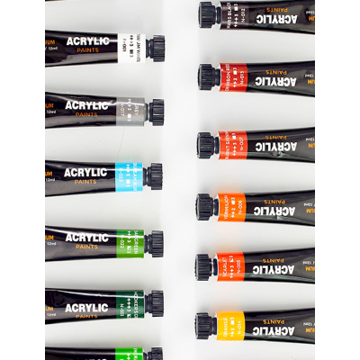 New Style Neutral Packing 12 Colors 12ml Aluminum Tubes Acrylic Painting Set