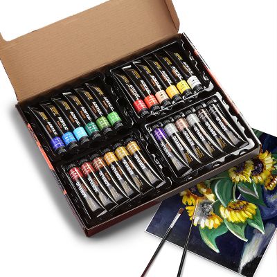 Amazon hot-selling student acrylic painting 22ml acrylic paint set 24 color hand-painted DIY wall painting graffiti paint