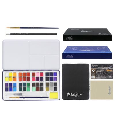 Artist Quality 24 Colors Watercolor Cake Water Color Paint Set with Free Gifts