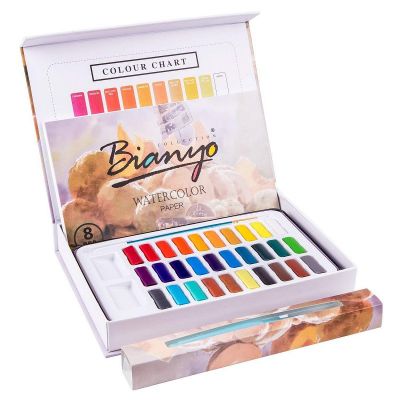 Factory Custom Watercolor 30 Color High Quality Watercolor Pigment Set Watercolor Paper Water Brush Custom