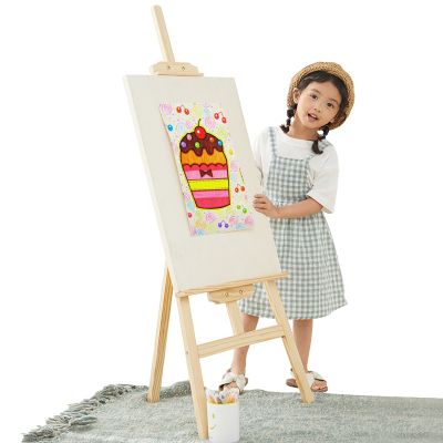 120cm height adjustable portable children folding easel wooden stand for painting