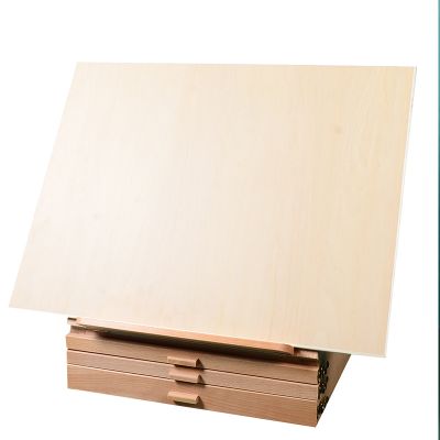 high quality portable beech wooden tabletop display painting easel with 3 layers drawer