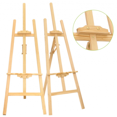 New Products Amazon Hot Sale 1.45M Pine Wood Artist Easel Display Stand for Painting