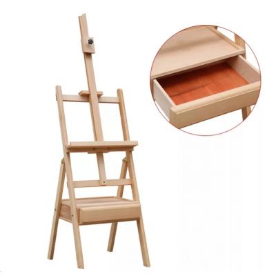 New Products Amazon Hot Sale 1.72M Beech Wood Art Easel Stand for Painting Students With Drawer