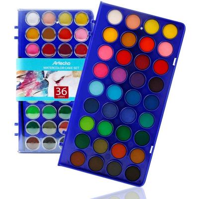 Watercolour Paint Set, 36Pretty Colors Watercolor Cake Set with Classic Paint Brush, Idea for Kids and Adult