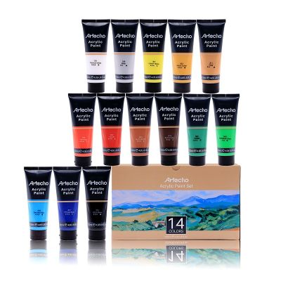 Acrylic Paint Set for Art Painting, Decorate, 14 Colors 4.05 Ounce/120ml Acrylic Paint Supplies for Canvas