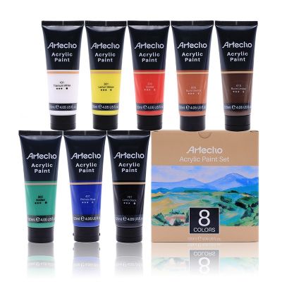 Acrylic Paint Set for Art Painting, Decorate, 8 Colors 4.05 Ounce/120ml Basic Acrylic Paint Supplies for Canvas