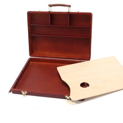 2020 Creative pine Wood Easel with Paint Box Oil Painting Rack Paint Tool Case
