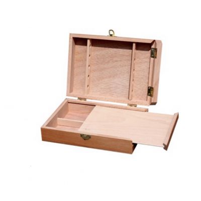 2020 Wholesales Art supplier Portable Laptop Wooden Artist Drawing Tool box with palette