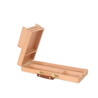 2021 Wooden Flip Opening Artist Brush & Tool Box for painting
