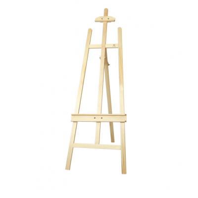 2021 1.45m Natural colour Pine wood Adjustable A-frame Lyre studio easel with rear supporting leg