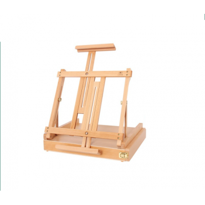 2021 Art Supply portable Premium Beechwood Large Adjustable Wood Table Sketchbox Easel with a extra large storage box