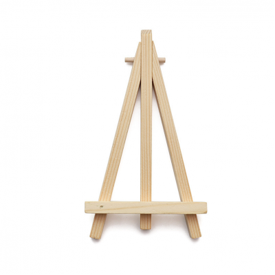 2022 Art supplies Customized 8*15cm Pine wood mini easel stand for displaying small canvas, photos , business card