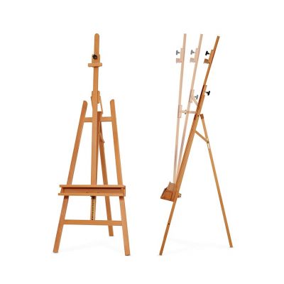 Art Inclinable Solid Beech Wood Large Studio Art Easel with Storage Tray for Artist Painting
