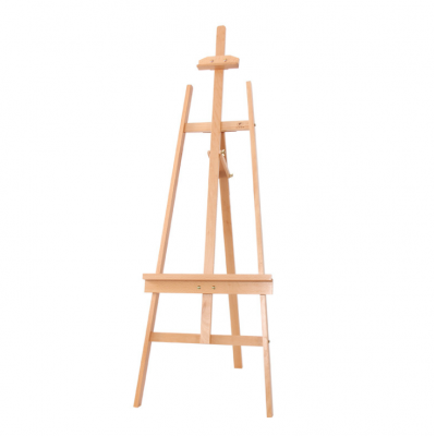 2022 Hot Selling Adjustable A-frame Beech Wooden Painting Easel with rear support