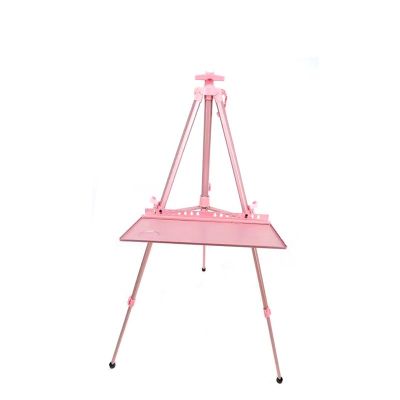 New Design Adjustable Pink 150cm Aluminum Painting Easel Set For Painting