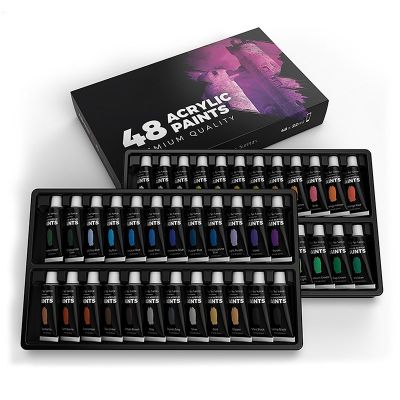Premium Quality Aluminum Tube 48 Colors 0.74 oz 22Ml Acrylic Painting Set For Artist Painting