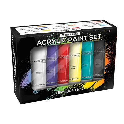 6 Tubes 75ml Hot Selling Acrylic Color Paint For Artists Painting