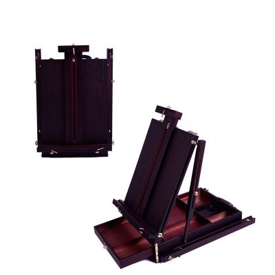 Professional Black Red OEM Wood Collapsible Easel For Artists Painting