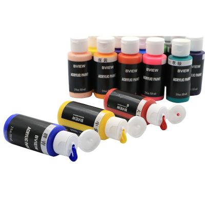 Premium Quality 24 Colors 2oz 59ml Outdoor Acrylic For Rock Wall Wood Fabric Leather Painting