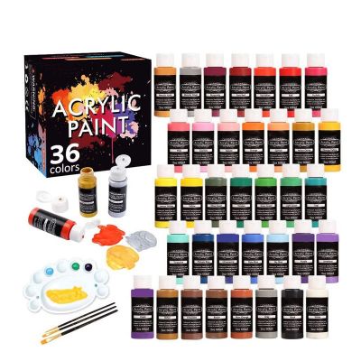 60ML 36 Colors Rich Pigments Acrylic Paint Set With Brushes And Palette