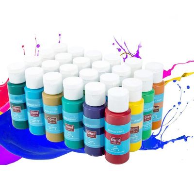 High Quality Pigment 24 Vibrant Colors 59ml Bottle Gloss Finish Acrylic Paint Set For Painting