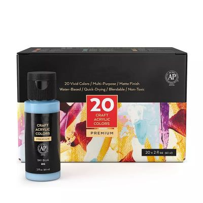 Professional Water Based Matte Finish 20 Colors 2oz 60ml Craft Acrylic Paint For Painting