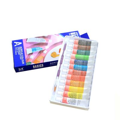 Amazon Hot 12colors 12ml Cheaper Drawing Acrylic Paint With Brush