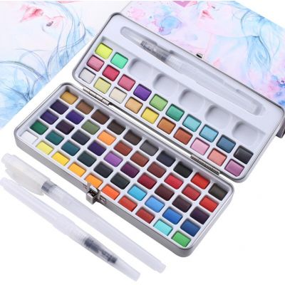 2020 Hot Selling New Design Rich Color 72 Colors Watercolor Paint Set With Paint Brush For Artist