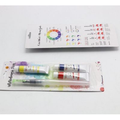 Assorted Tips Water Coloring Water Writing Practice Set Calligraphy Brush Pen Set With 3pcs Watercolor Paint