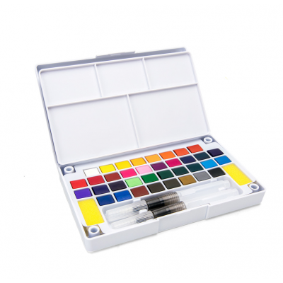 Transparent 24 Colors Solid Watercolor Pigment Paint Suit For Art Drawing
