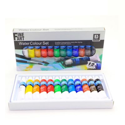 wholesale 12colors cheap watercolor paint for beginner drawing