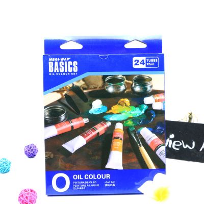 Amazon Hot Selling Free Sample Aluminum Tube 12ML 24 Colors Oil Color Paint Set For Oil Painting