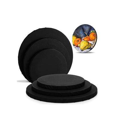 2021 280 grams Cotton Black Round Stretch Canvas Round Hand Painted Canvases For Students Artist Hobby Painters and Begin