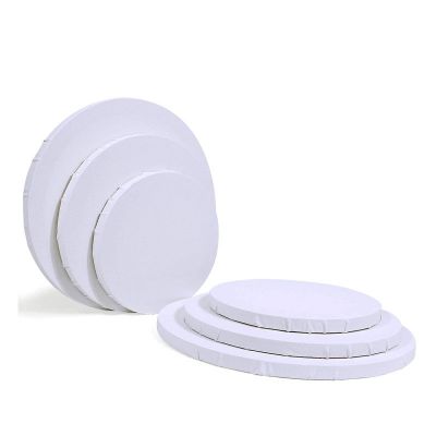 Round-Shaped Blank White Painting Stretched Canvas For Students Artist Hobby Painters