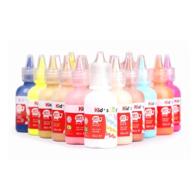 Art Supplies 24 Premium Vibrant Puffy Colors 3D Fabric Paint Set Perfect For Clothing, Canvas, Glass and Wood