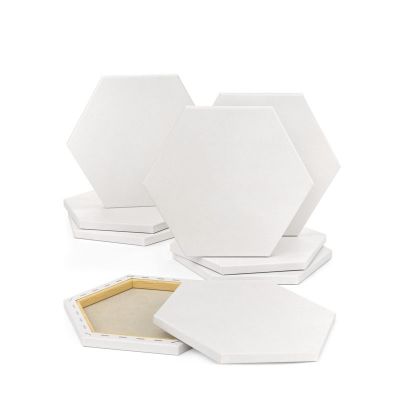 Pine Wood Frame Hexagonal Blank Canvases