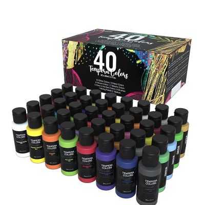 Premium Quality 40 Vivid Colors Non Toxic Finger Paint Tempera Paint for Kids and Toddlers